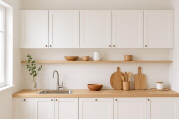 Inviting White Kitchen Design for Modern Home and Interior Decor Projects. Create a Clean and Fresh Lifestyle Brand Image with this Minimalist Style.