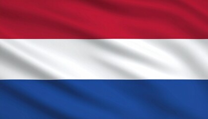 Fototapeta premium Flag of the Netherlands with three horizontal stripes in red, white, and blue.