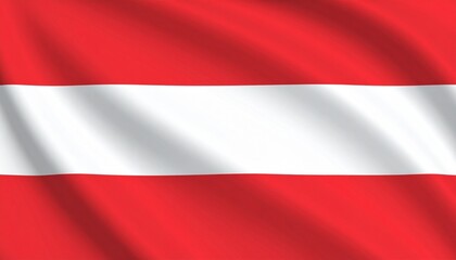 Fototapeta premium Flag of Austria with three horizontal stripes—red, white, red—symbolizing national identity.