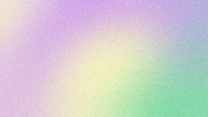 Abstract vibrant purple yellow green blurry grain gradient background. Minimalistic trending modern design. Noise texture for brochure header yt thambnail posters presentations covers backdrop.