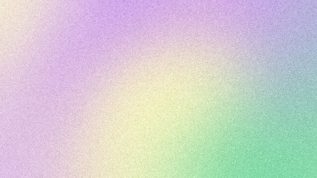 Abstract vibrant purple yellow green blurry grain gradient background. Minimalistic trending modern design. Noise texture for brochure header yt thambnail posters presentations covers backdrop.