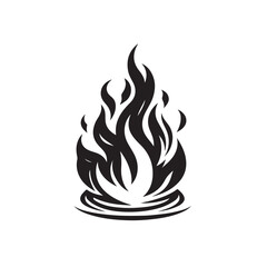 Dynamic fire flame silhouette design