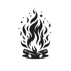 Fiery flame silhouette design