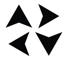 four black triangle set design