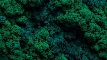 Dense clumpy moss texture with vibrant green and deep teal hues image