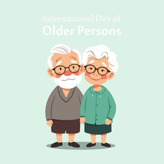 Older persons International Day married couple, vector art illustration.
