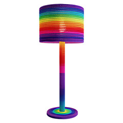 Rainbow Floor Lamp: Vibrant Colorful Decor isolated on transparent background