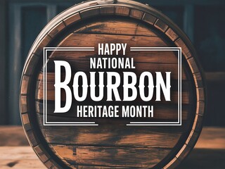 Celebrate national bourbon heritage month with a rustic barrel design and festive typography