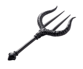 A detailed view of a gothic trident, perfect for a dark fantasy or Halloween theme.
