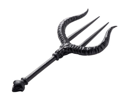 A detailed view of a gothic trident, perfect for a dark fantasy or Halloween theme.