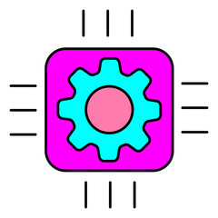 Obraz premium Vector Icon Depicting Machine Learning Training Phase