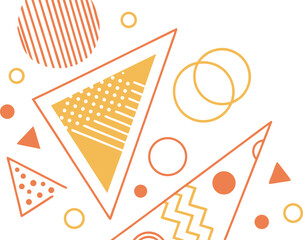 Obraz premium Abstract Geometric Shapes Collection with Vibrant Colors and a Cat Illustration on Transparent Background