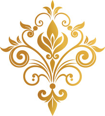 symmetrical gold vintage flourish ornate floral