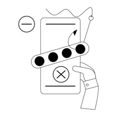 different phishing scenes and situations. Human hand with icon and image. Cyber crimes committed by hackers and hackers stealing personal data, banking credentials and information