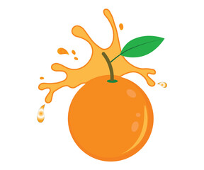 Orange Splash Vector Illustration Fresh Fruit Juice Bursting with Flavorful Liquid Art