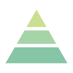 Triangular pyramid infographic vector icon. Single Pyramid infographic collection. Triangle hierarchy collection on white background. Black single triangular pyramid icon.