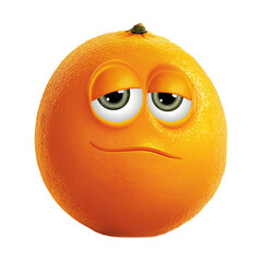 Animated Orange with a Sarcastic Expression