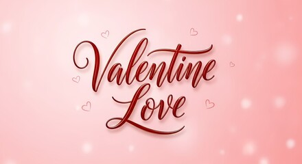 Romantic valentine love design with pink background and red heart decorations for greeting cards or posters