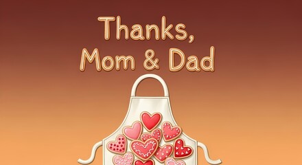 Heartfelt appreciation for parents on mother's day and father's day with heart-shaped cookies design