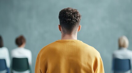 Back view of group therapy session