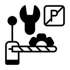 Parking maintenance Semi Solid Vector Icon