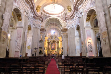 Fototapeta premium Kraków, Poland. St. Anne's Church (Polish : Kolegiata św. Anny) is a church in the Old Town and one of the country's leading examples of Baroque architecture.