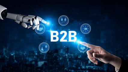 AI artificial intelligence enhances B2B strategy with smart tools and virtual assistants to...
