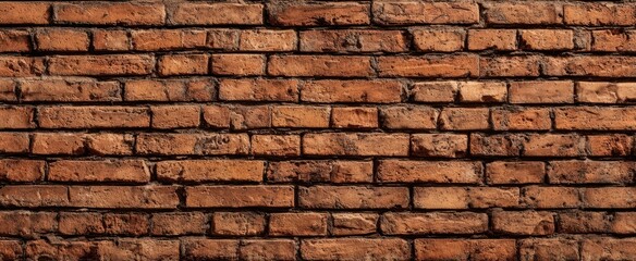 The weathered brick wall with rustic texture and warm tones.