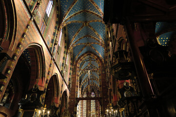 Kraków, Poland. (Polish: Bazylika Franciszkanów św. Franciszka z Asyżu)  Church of St. Francis of Assisi with the Monastery of the Franciscan Order