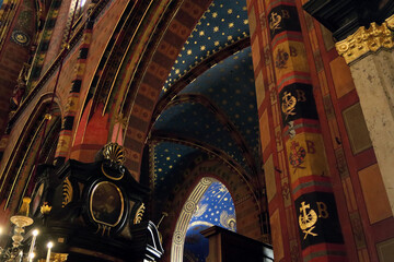 Kraków, Poland. (Polish: Bazylika Franciszkanów św. Franciszka z Asyżu)  Church of St. Francis of Assisi with the Monastery of the Franciscan Order