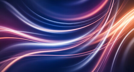 Futuristic neon light waves in motion