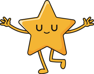 Cute cartoon star character illustration vector graphic art