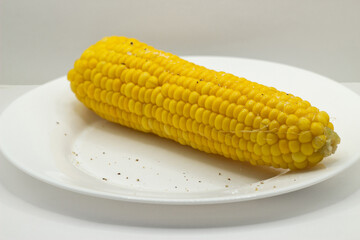 boiled corn on the plate