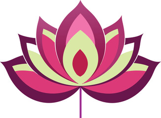 Colorful abstract lotus flower on black background