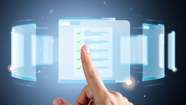 Digital Checklist and Compliance Verification with Finger Touching Interface for Task Management and Project Tracking in Virtual Environment