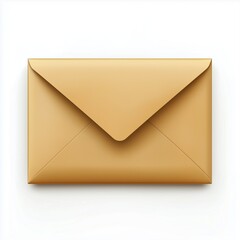 A shiny golden envelope sits on a white background, ideal for letters or special invitations