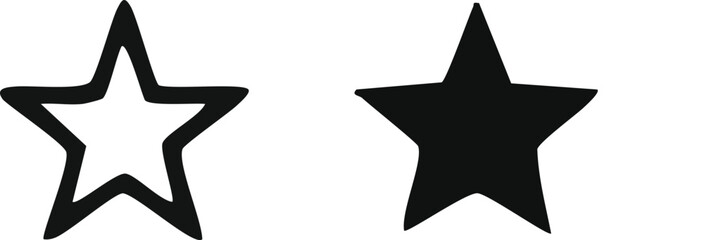 Black and white star  in artistic origami style illustration