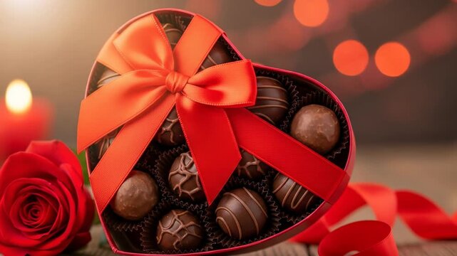 Heart shaped chocolate box valentine gift