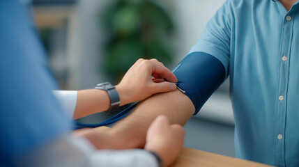 Routine Health Check-Up with Blood Pressure Monitoring