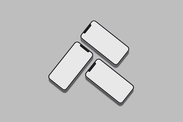 Realistic Phone 12 Blank Mockup with shadow