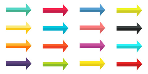 Fototapeta premium Vibrant navigation arrows in various colors