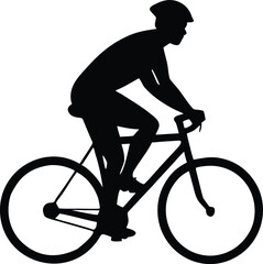 a person riding a bicycle, rider silhouette vector