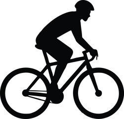 a person riding a bicycle, rider isolated silhouette vector