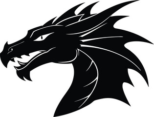 dragon head silhouette vector illustration