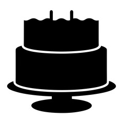 Elegant two tier cake silhouette with candles on a stand design