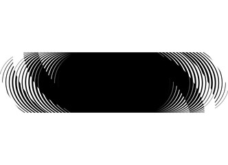 Black vector stripe with wavy shapes on white background. Sporty Striped Design Element for covers, packaging, videos. Vector background from lines with place for text.