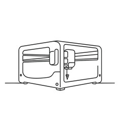 Toaster oven drawing in line art with black and white colors for cooking mood