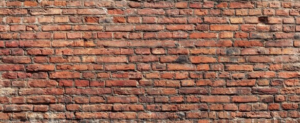 Naklejka premium The rustic brick wall showcasing vintage texture and character.
