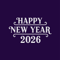Obraz premium Festive happy new year 2026 typography design