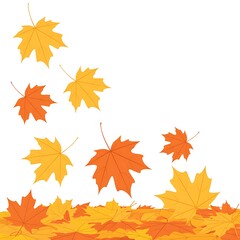 Autumn Leaves Falling Background Illustration for Fall Season Celebration and Thanksgiving Day with Maple Leaf Design